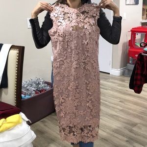 Evening dress pink with sequins